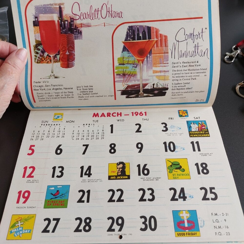 vintage 1961 bar calendar from WK Oriental Foods in Regina - Picture 6 of 16